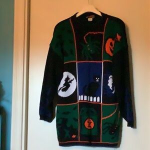 Halloween Medium Long Sleeve Pullover Black Sweater